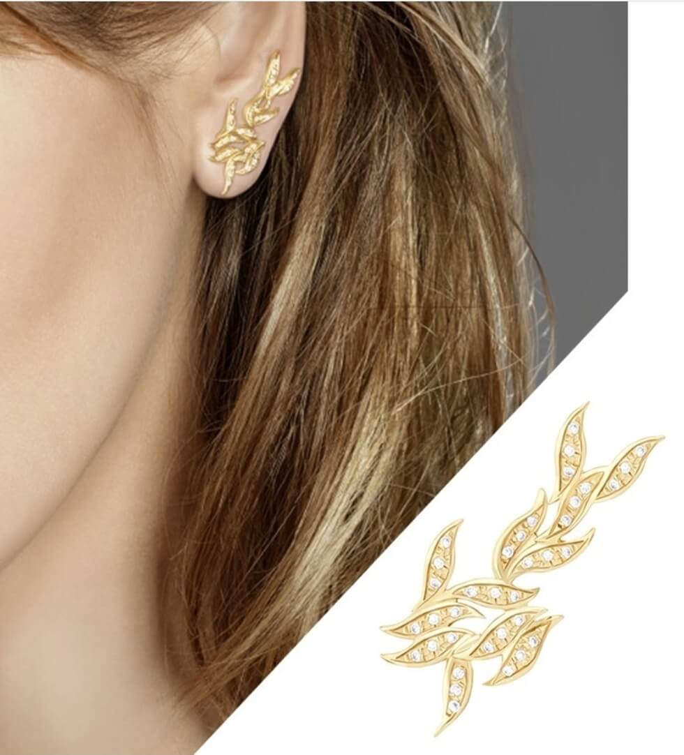 Brinco Eucalipto Earcuff 18k