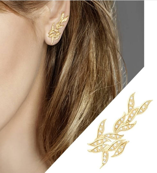Brinco Eucalipto Earcuff 18k
