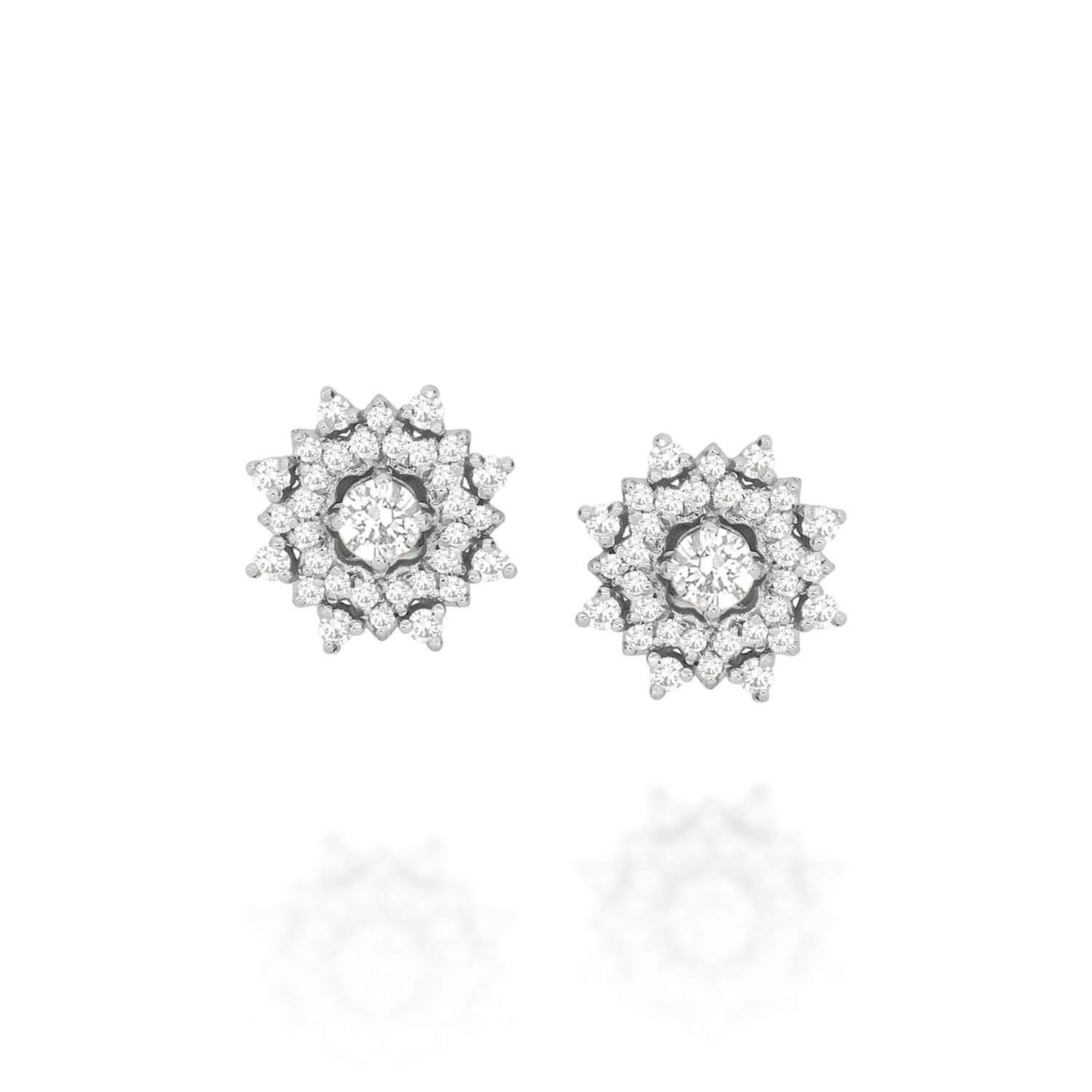 Brinco Flor Eva com Brilhantes 18k