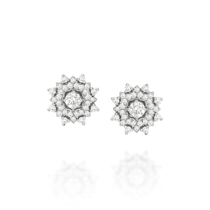 Brinco Flor Eva com Brilhantes 18k