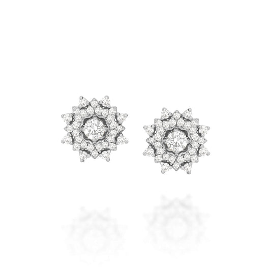 Brinco Flor Eva com Brilhantes 18k