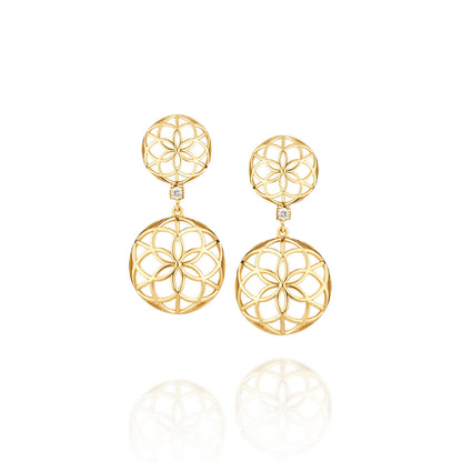 Brinco Flor da Vida Duplo 18k
