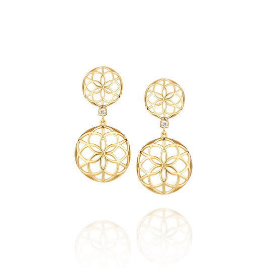 Brinco Flor da Vida Duplo 18k