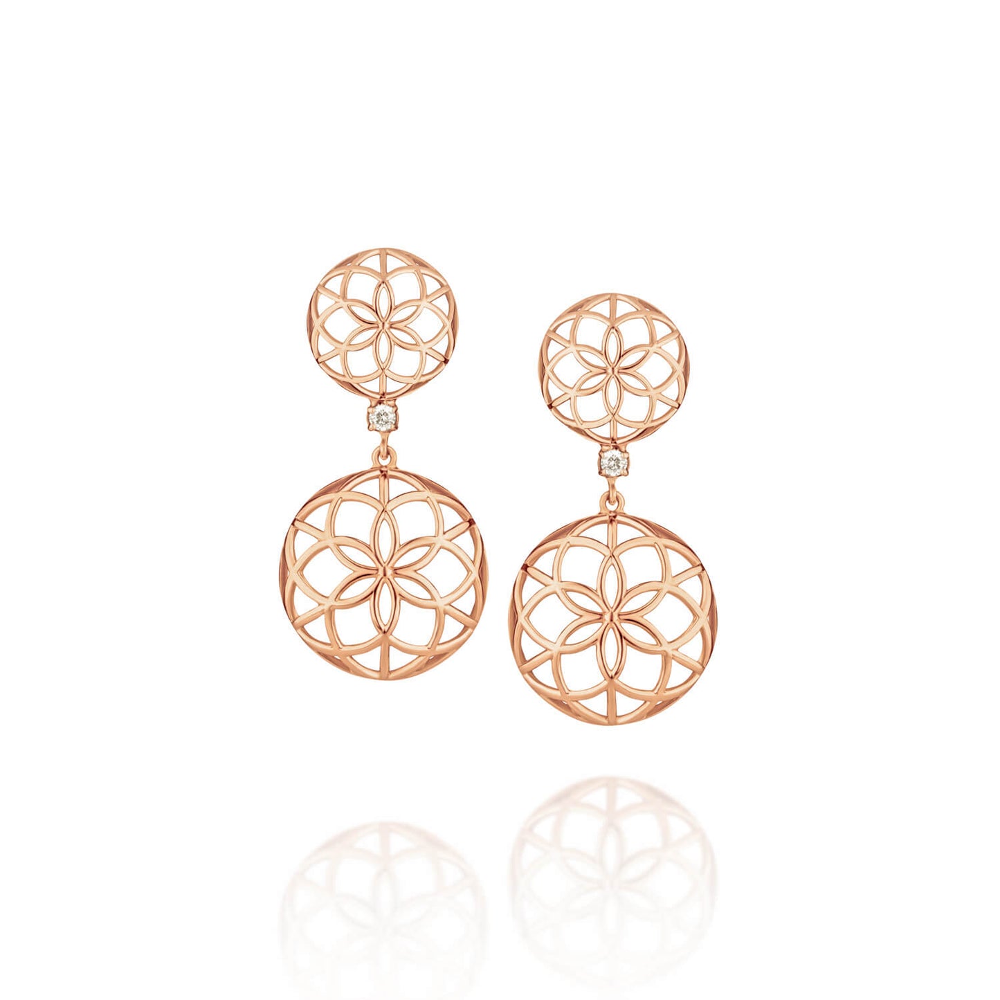 Brinco Flor da Vida Duplo 18k