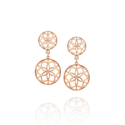 Brinco Flor da Vida Duplo 18k