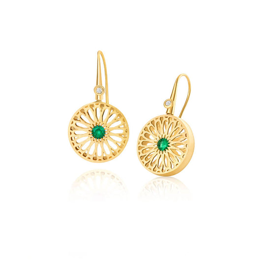 Brinco Gaudí Esmeralda 18k
