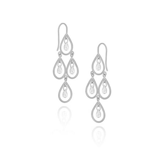 Brinco Gotas Cristal ou Granada 18k