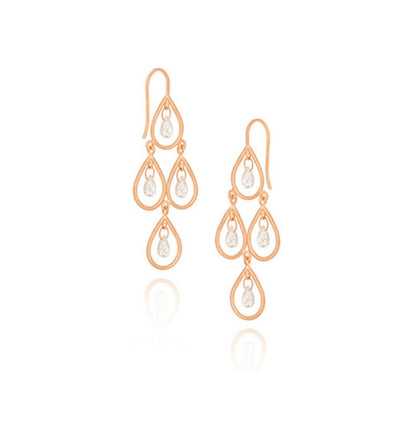 Brinco Gotas Cristal ou Granada 18k