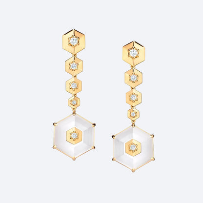 Brinco Hex Degradê Cristal 18k