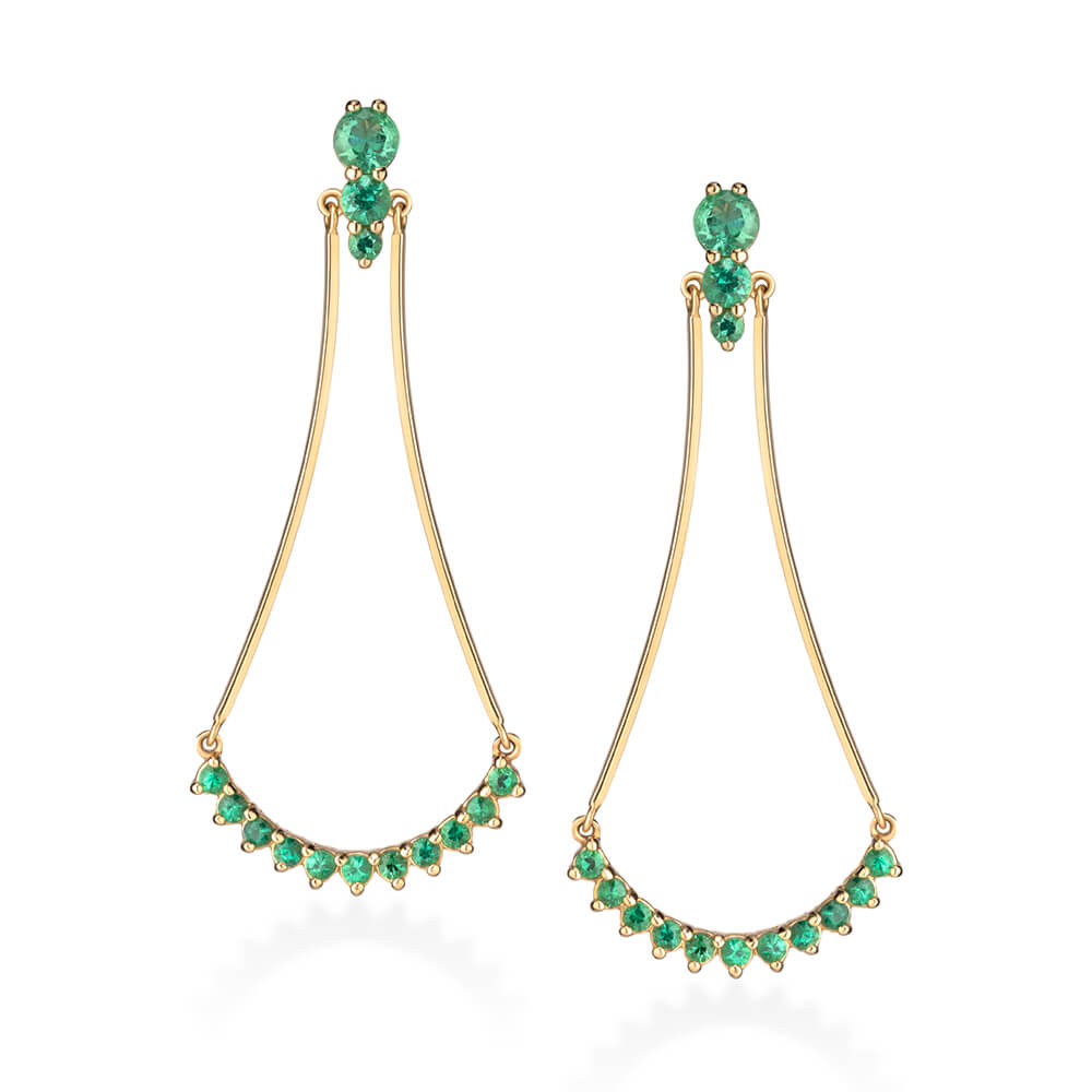 Brinco Joy Esmeralda 18k