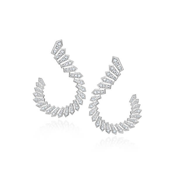 Brinco Luxus Branco c/ Brilhantes 18k
