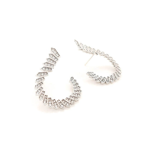 Brinco Luxus Branco c/ Brilhantes 18k