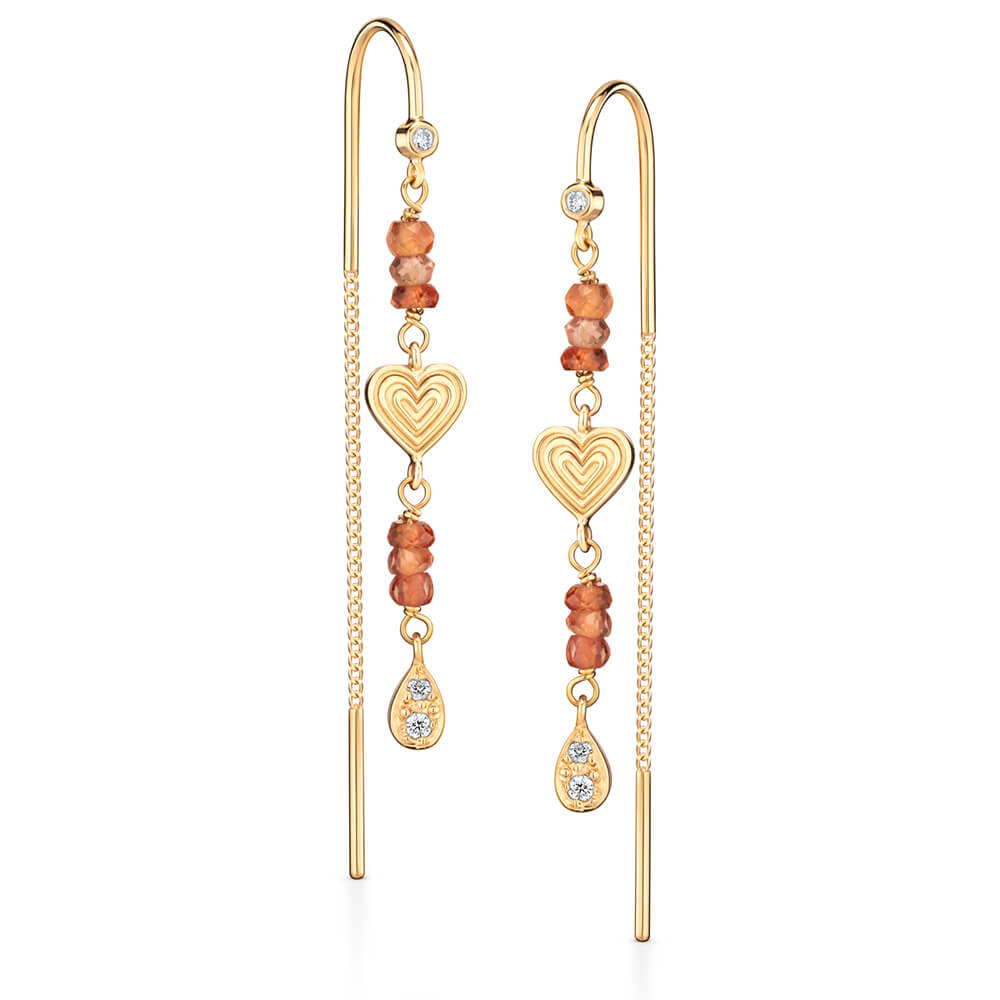 Brinco Paixão Safira Laranja 18k