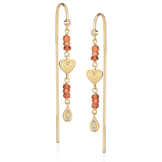 Brinco Paixão Safira Laranja 18k