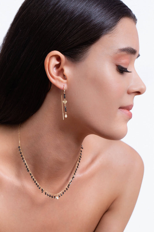Brinco Paixão Safira Laranja 18k