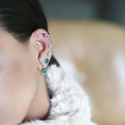 Brinco Piercing Argola Cruz Pequeno 18k