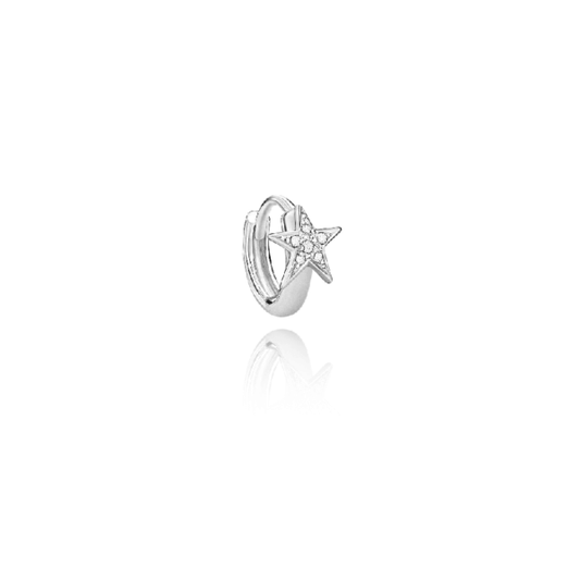Brinco Piercing Argola Estrela Pequeno 18k
