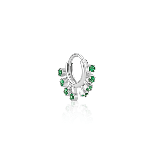 Brinco Piercing Argola Spike Flor Grande 18k