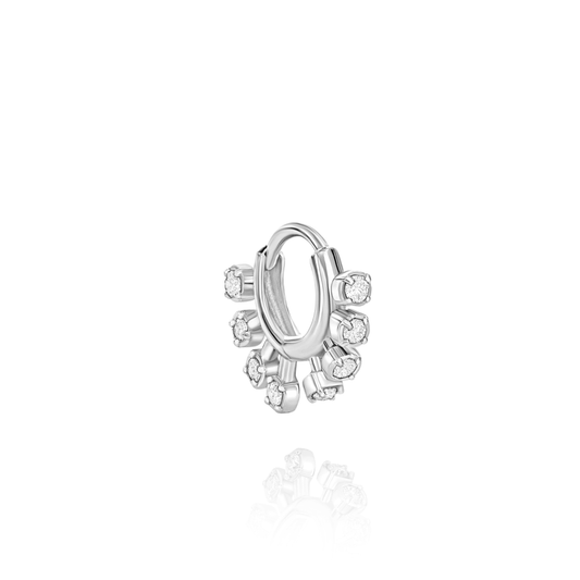 Brinco Piercing Argola Spike Flor Pequeno 18k