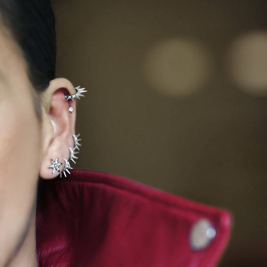 Brinco Piercing Argola Spike Grande 18k