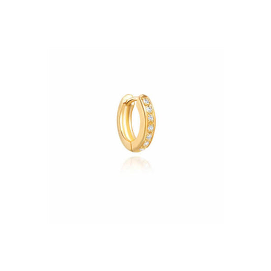 Brinco Piercing Argolinha Pavê 10mm 18k