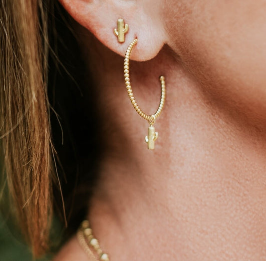 Brinco Piercing Cactos 18k