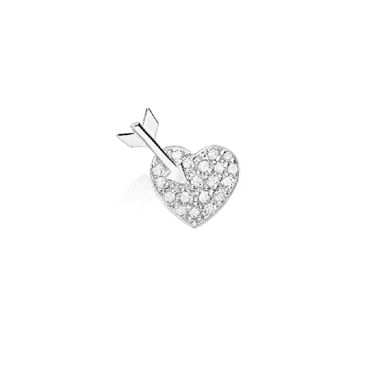 Brinco Piercing Coração Flechado 18k