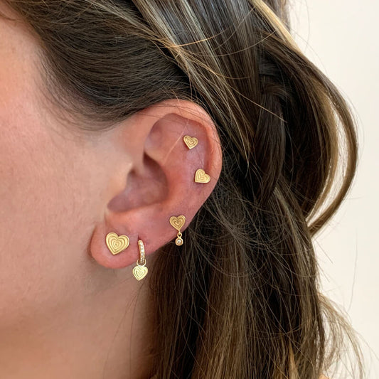 Brinco Piercing Coração Mini 18k