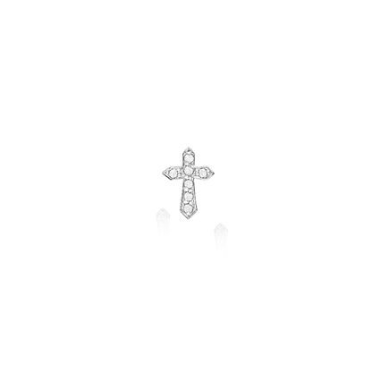 Brinco Piercing Cruz Pavê 18k