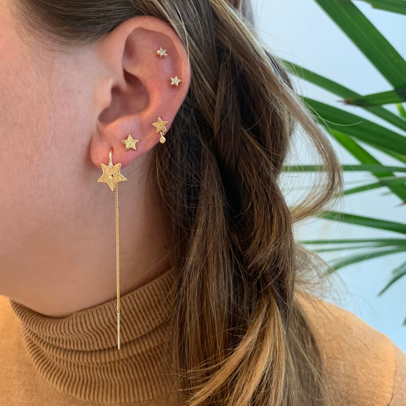 Brinco Piercing Estrela Mini 18k