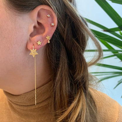 Brinco Piercing Estrela Mini 18k