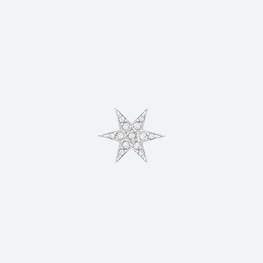 Brinco Piercing Estrela Pavê 18k