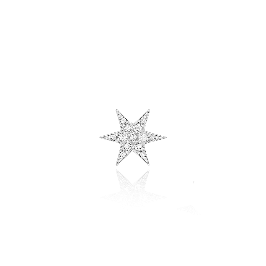Brinco Piercing Estrela Pavê 18k