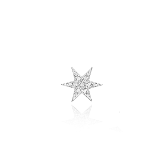 Brinco Piercing Estrela Pavê 18k
