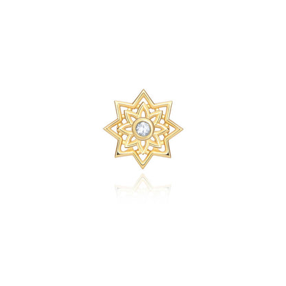 Brinco Piercing Estrela Raiada 18k