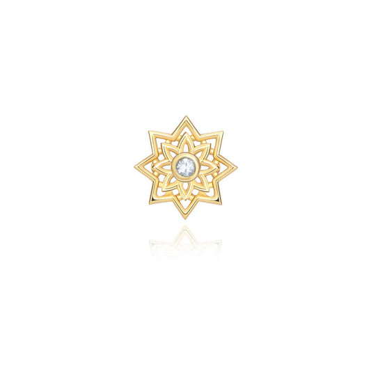 Brinco Piercing Estrela Raiada 18k