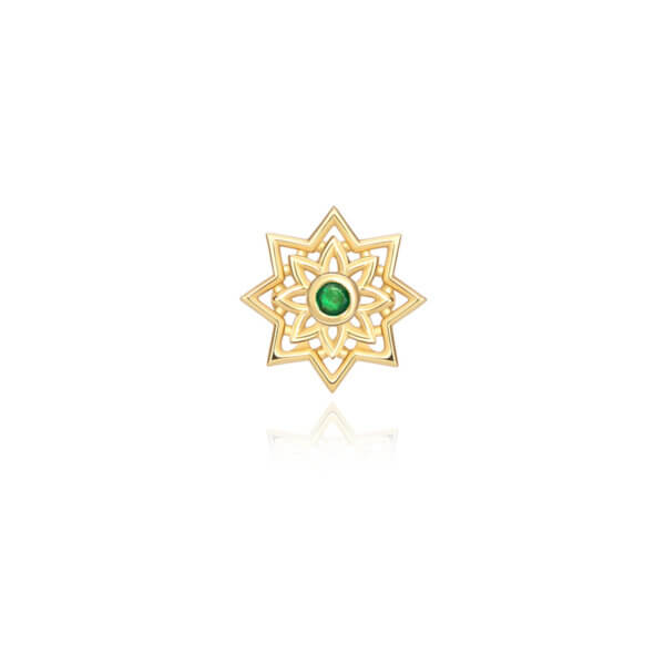 Brinco Piercing Estrela Raiada 18k
