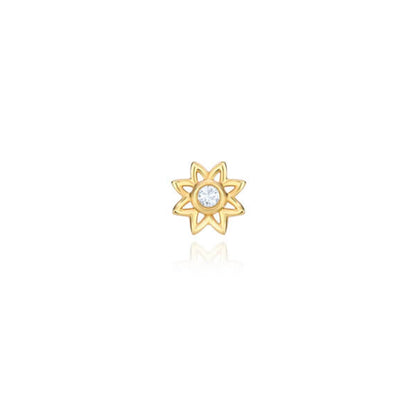 Brinco Piercing Estrela Raiada Mini 18k
