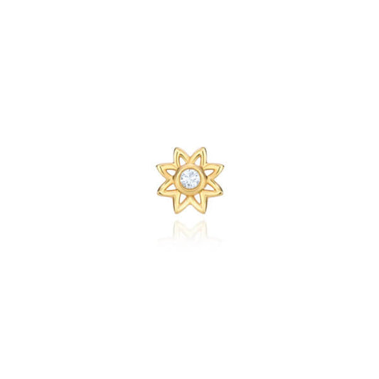 Brinco Piercing Estrela Raiada Mini 18k