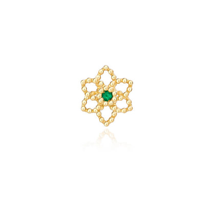 Brinco Piercing Flor Bolinha 18k