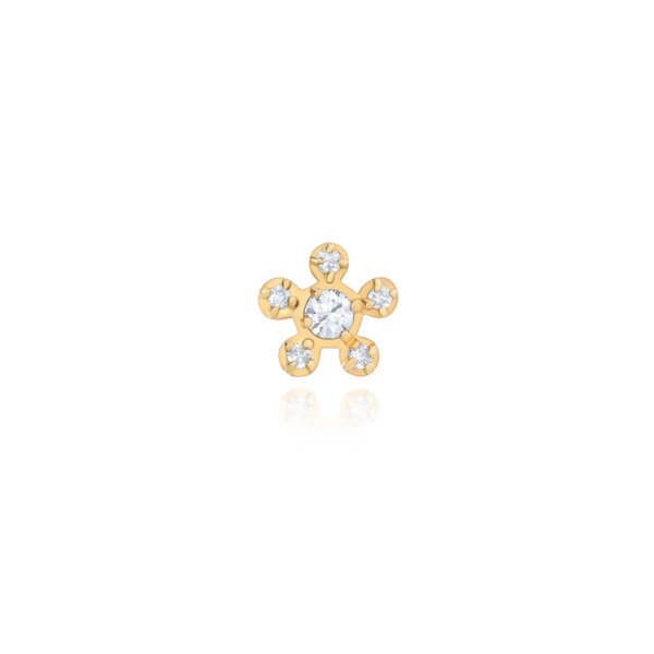 Brinco Piercing Flor Mini 18k