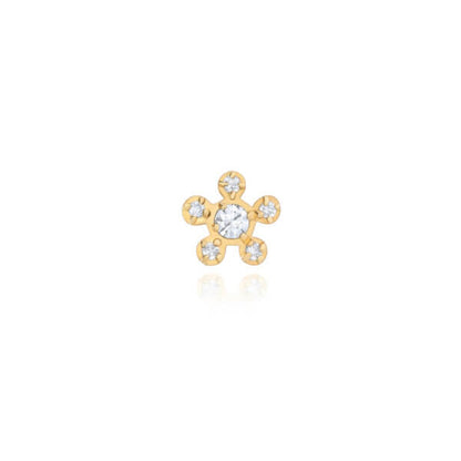Brinco Piercing Flor Mini 18k