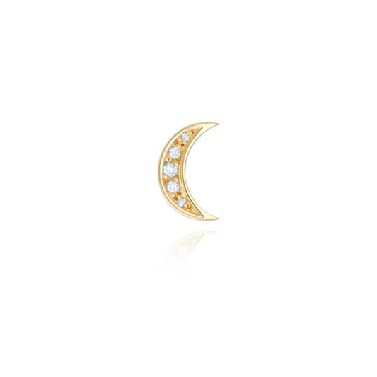 Brinco Piercing Lua Pavê 18k