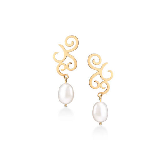 Brinco Tribal com pérola 18k
