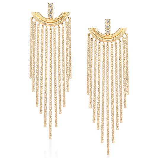 Brinco Wave Franja 18k