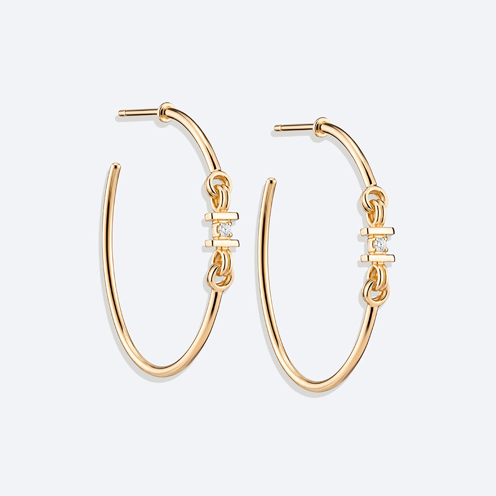 Brinco Argola Elo Frame 18k