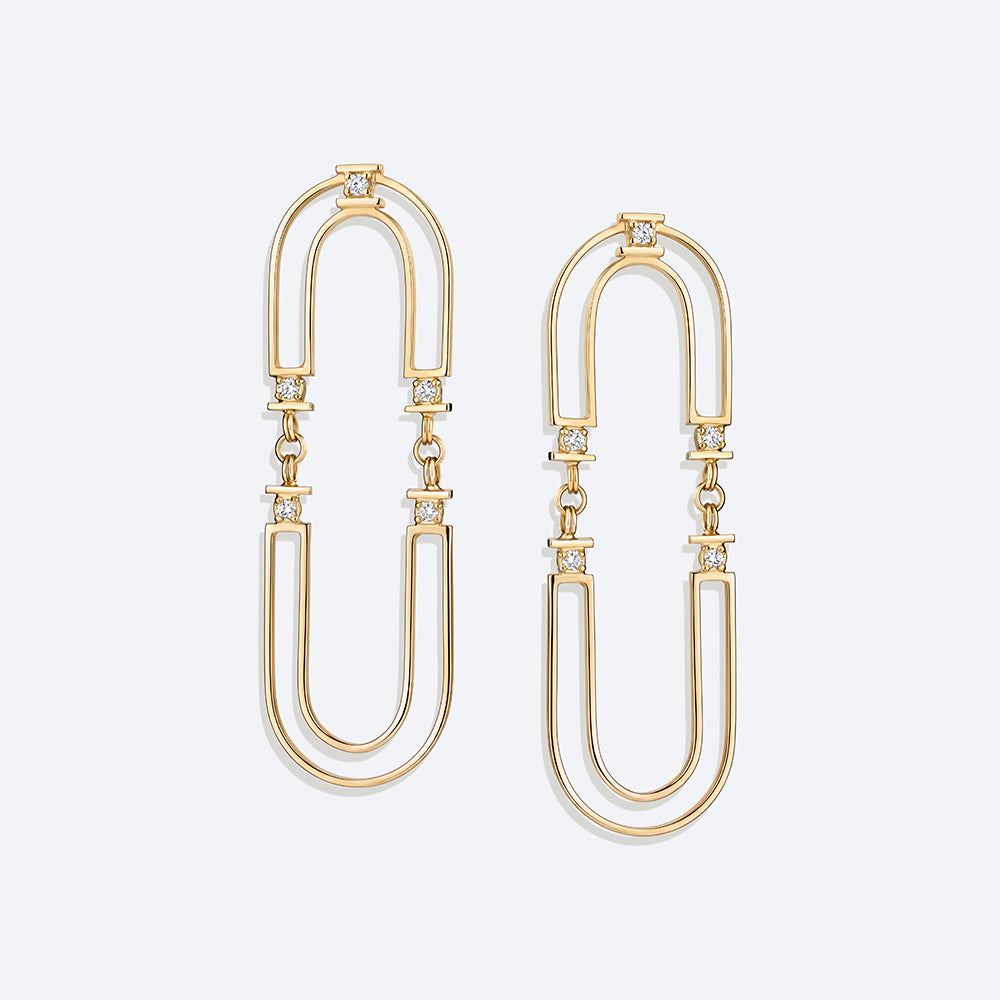 Brinco Elo Arc Duplo 18k