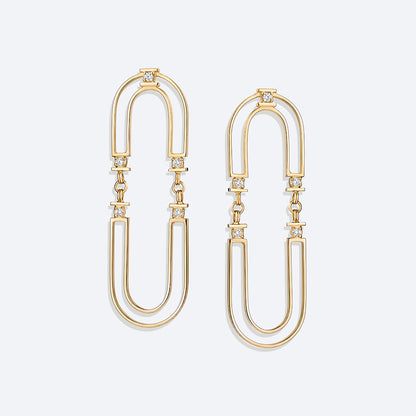 Brinco Elo Arc Duplo 18k