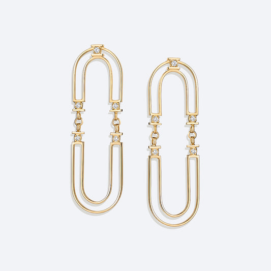 Brinco Elo Arc Duplo 18k
