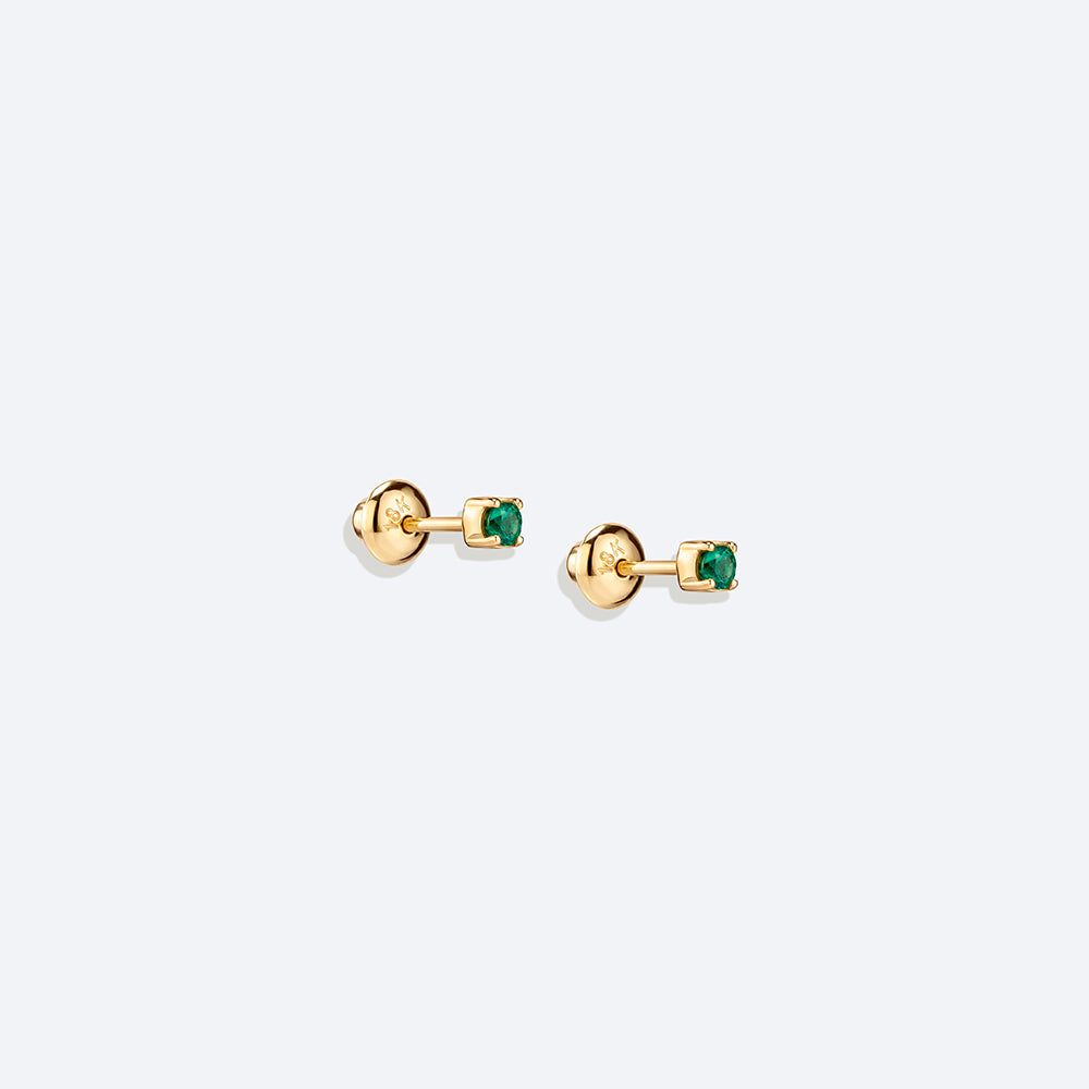 Brinco Espeto Esmeralda 18k